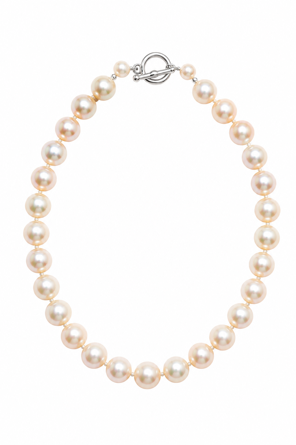 Pink chunky pearl choker