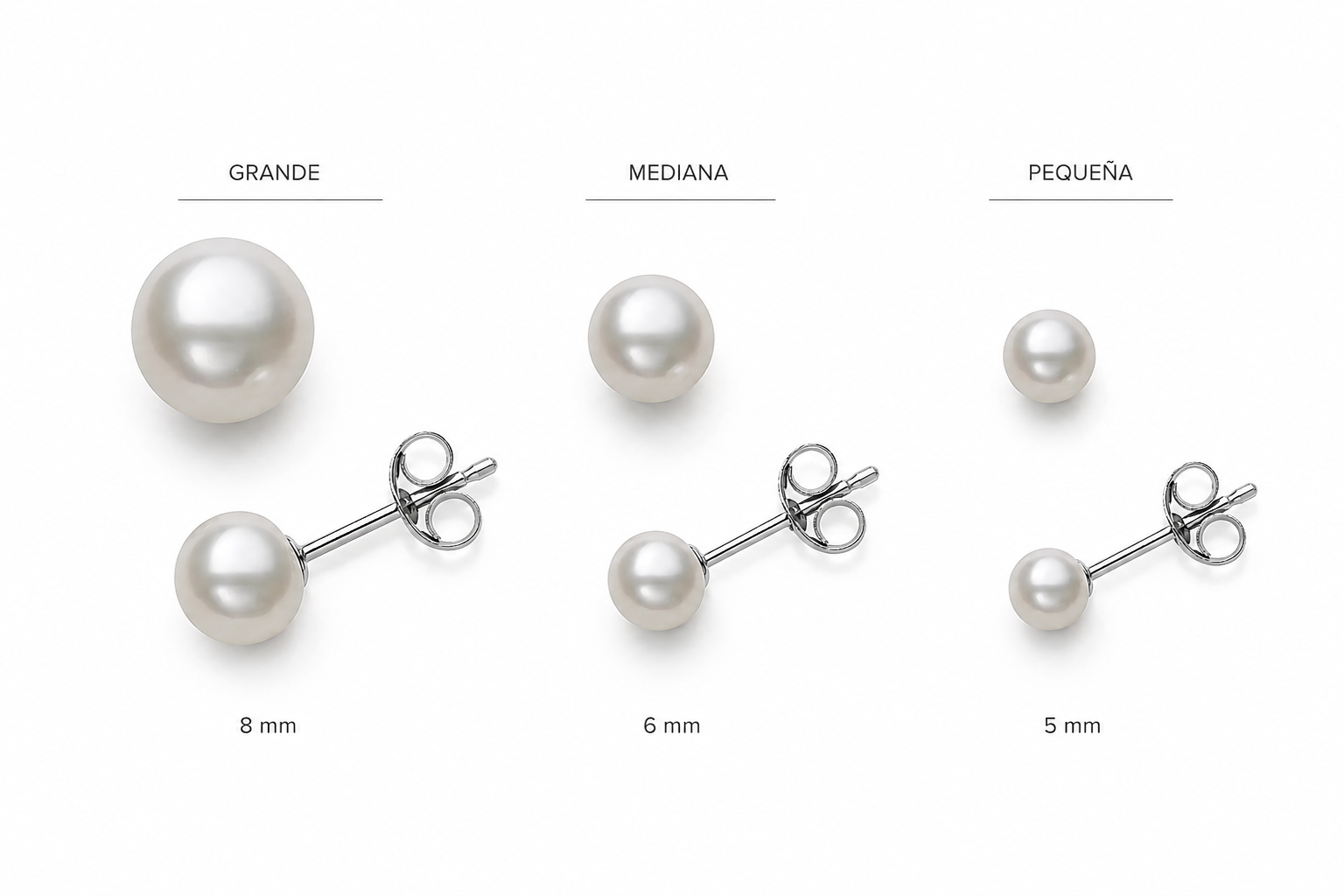 Medium Button Pearl Studs