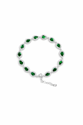 Green pear halo bracelet
