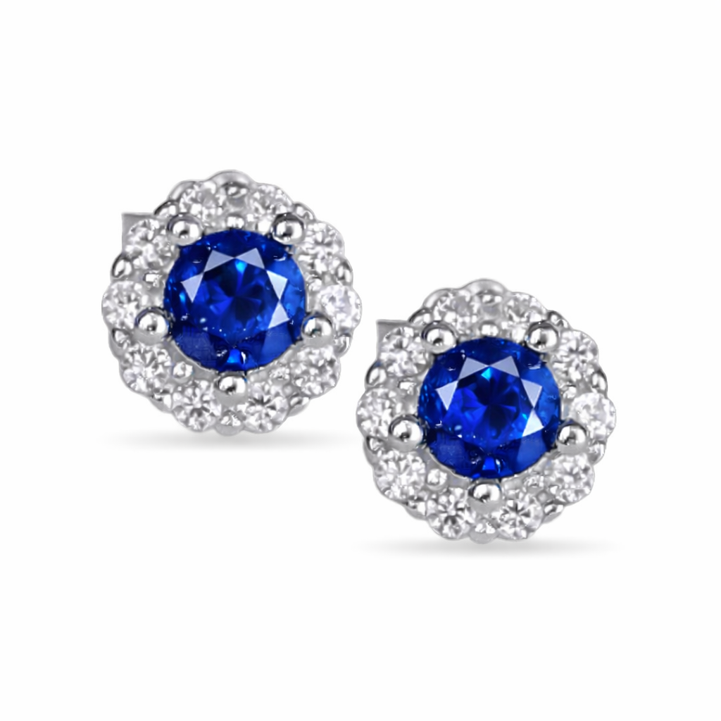 Medium Blue halo studs