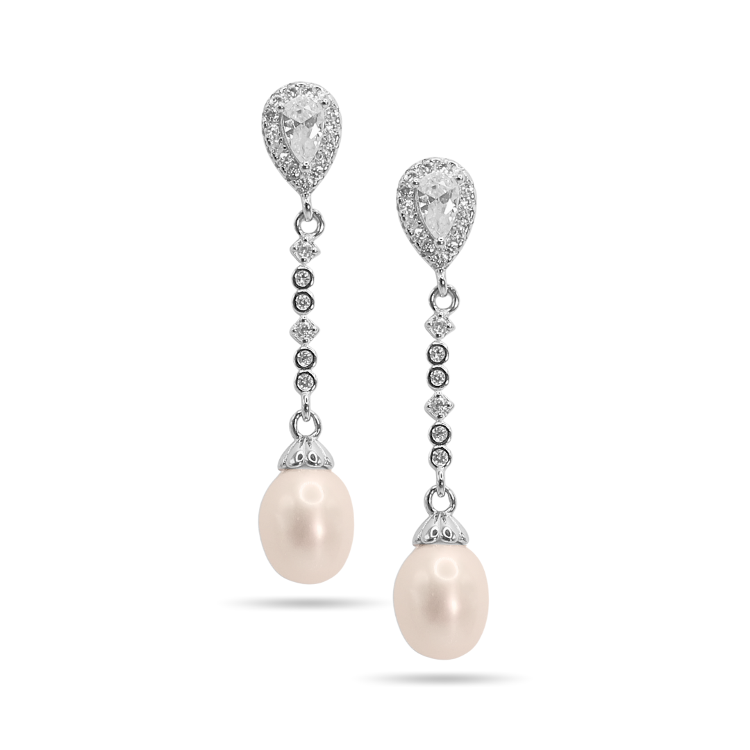 Pear drop pearl earrings