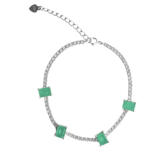 Green charm tennis bracelet