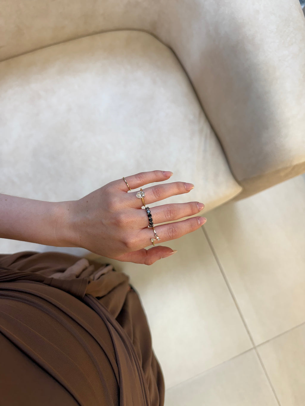 Black diamond silver band