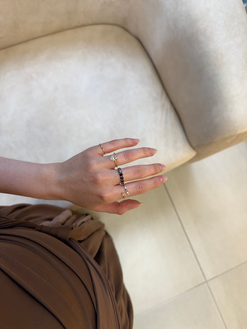 Black diamond silver band