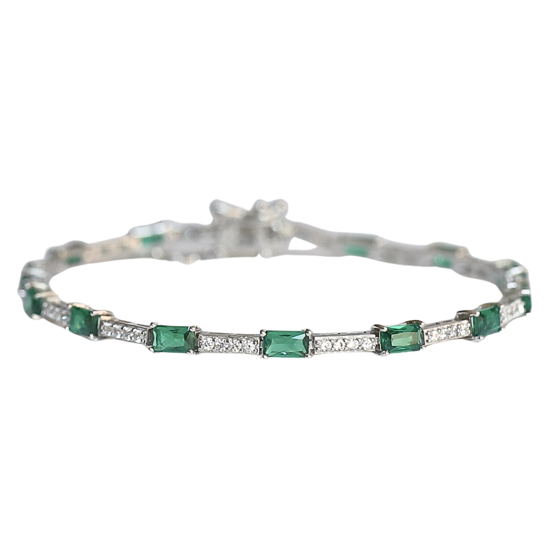 Green Baguette Tennis Bracelet