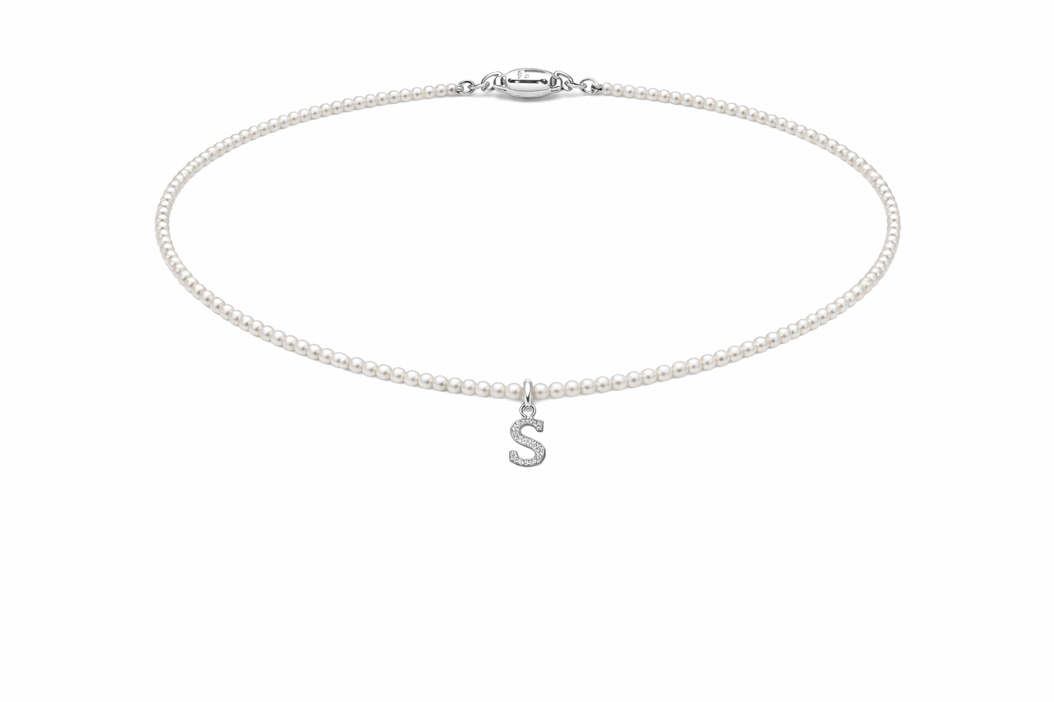 Initial akoya pearl necklace