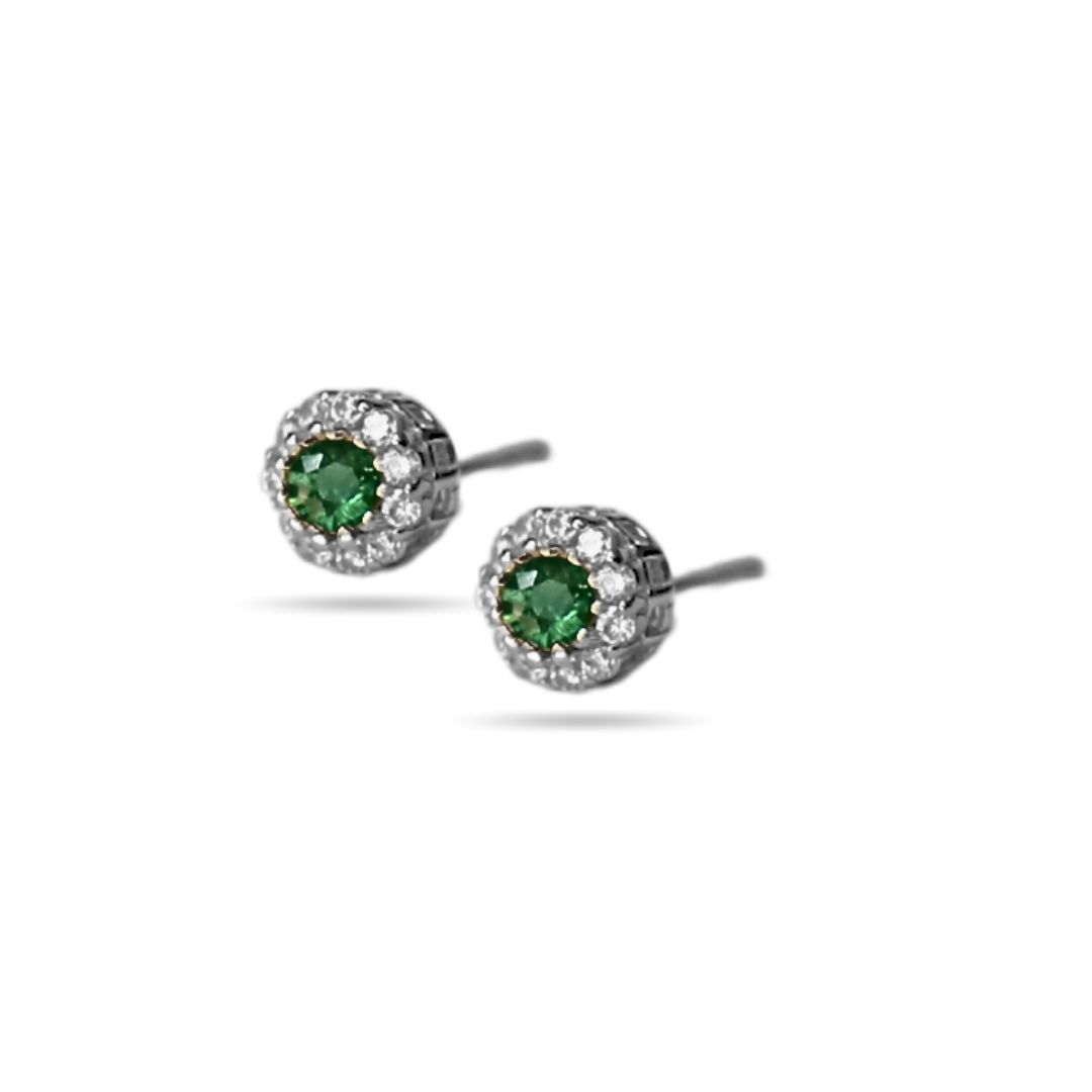 Small Green Halo Studs