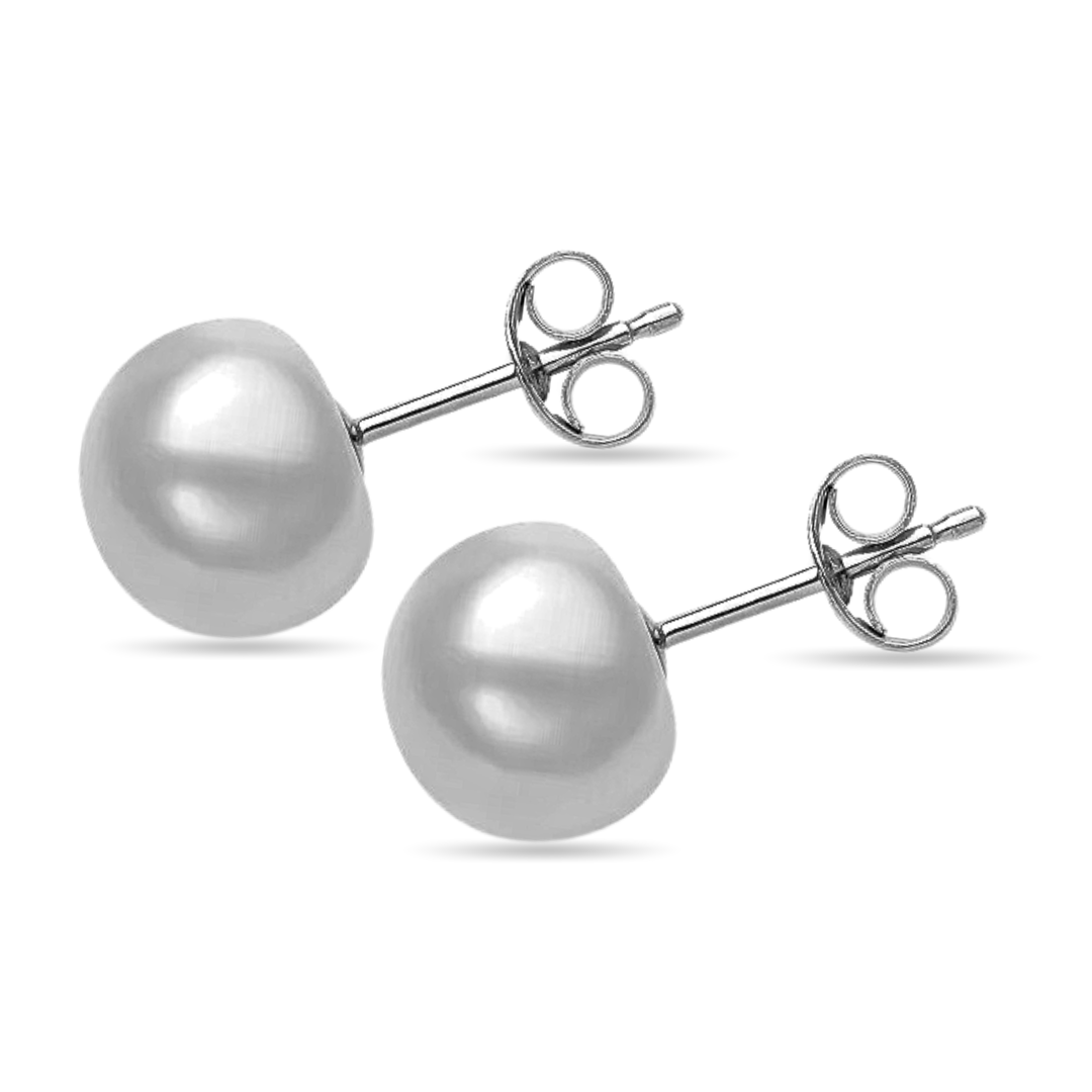 Button Pearl Studs