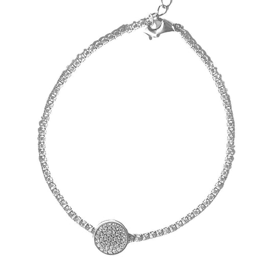 Round pavé mini tennis bracelet