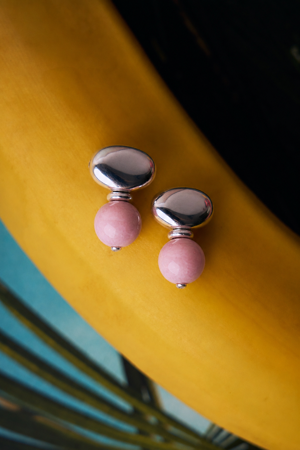 Chunk Pink Jade Earrings