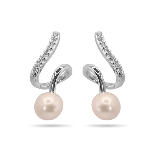 Twirl pearl earring