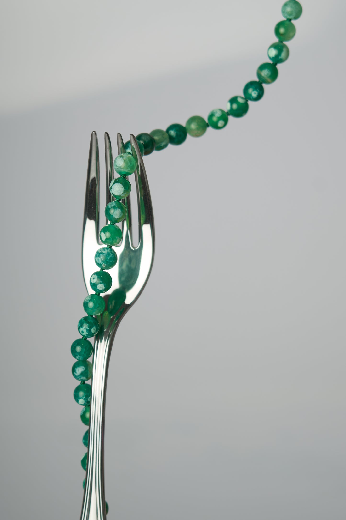 Green and white ágatha choker