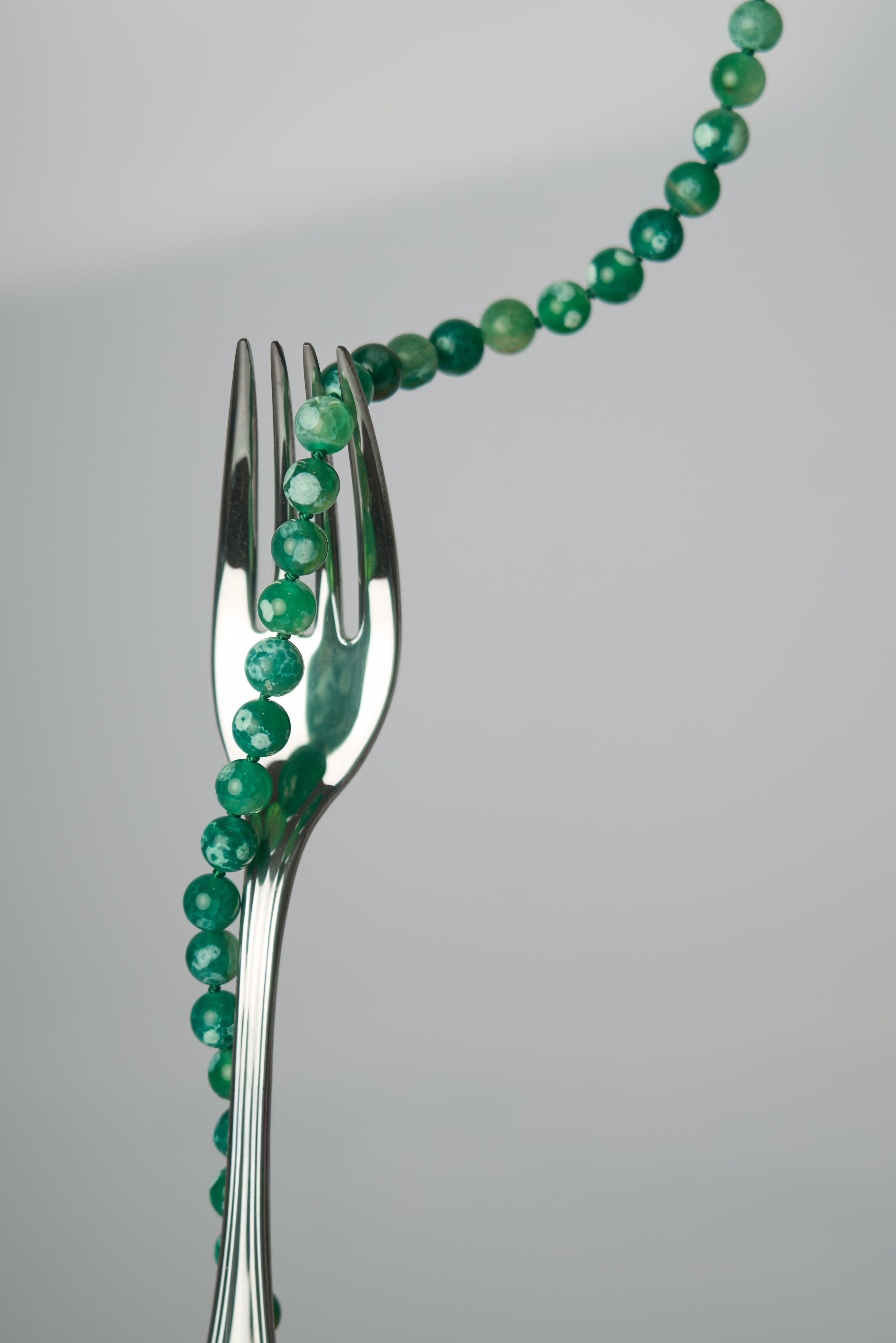 Green and white ágatha choker