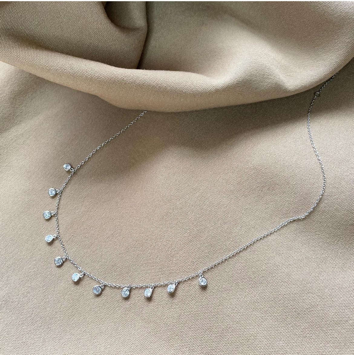 Drop Silver Choker