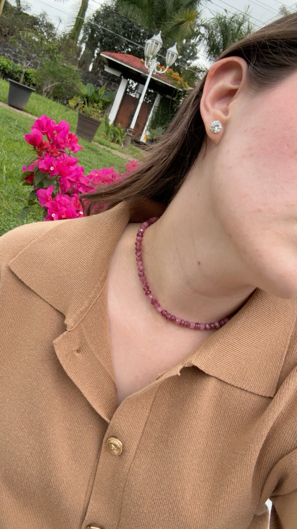 Pink sapphire choker
