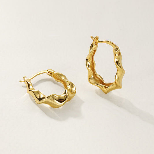 Twisted gold hoops