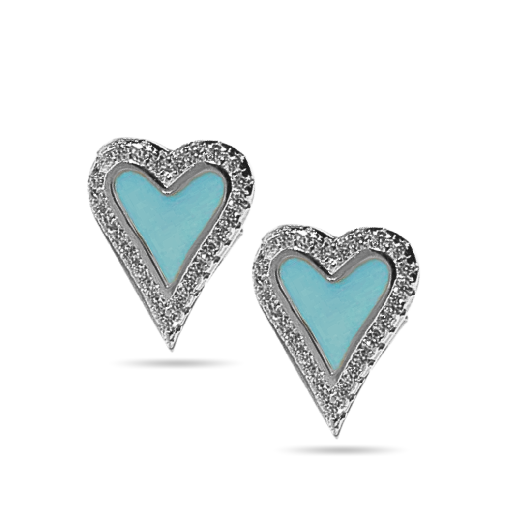 Enamel Heart Studs