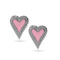 Pink Enamel Heart Studs