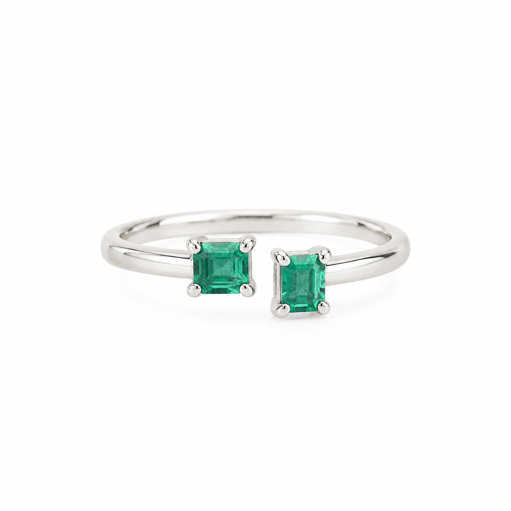 Open emerald ring