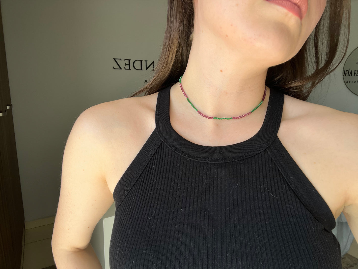 Emerald and ruby choker