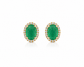 Emerald halo studs
