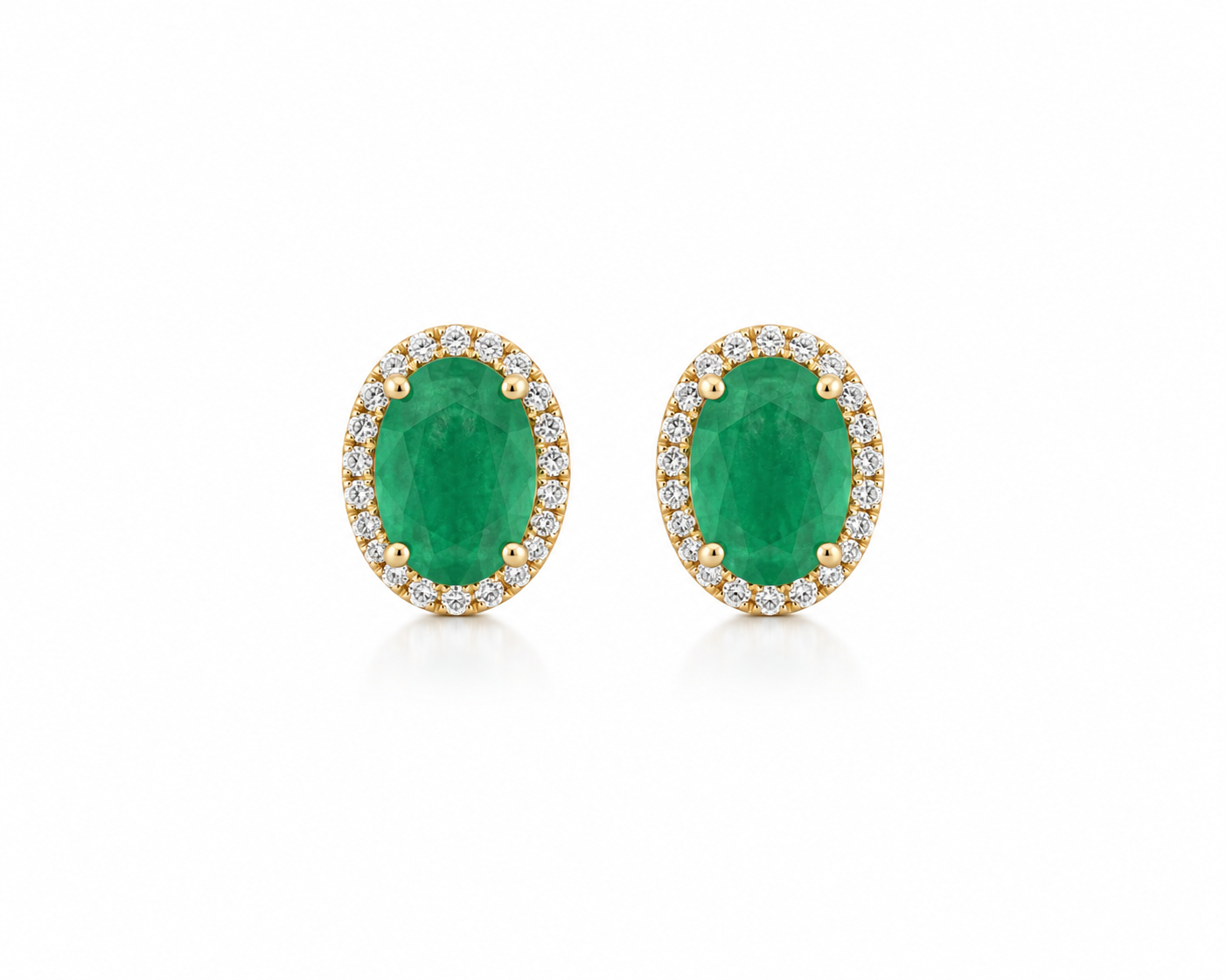Emerald halo studs