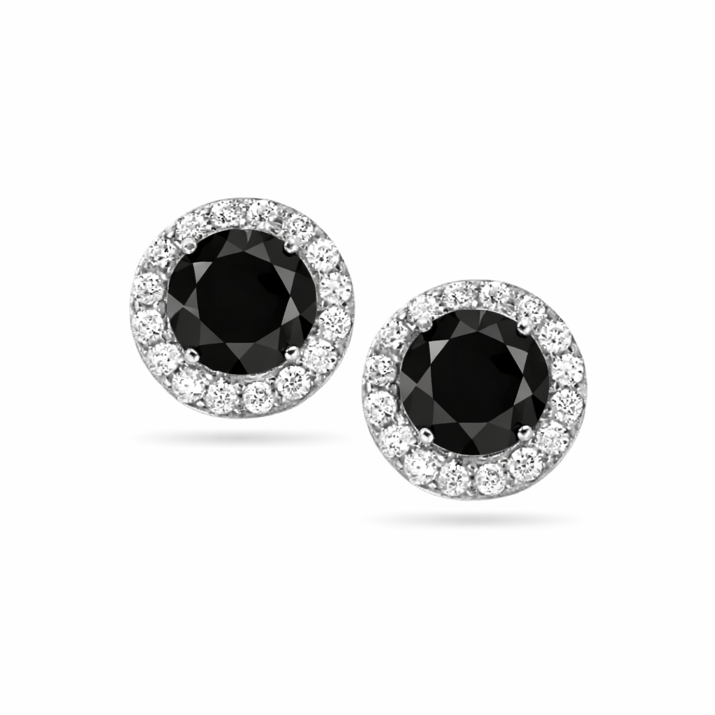 Small black halo studs