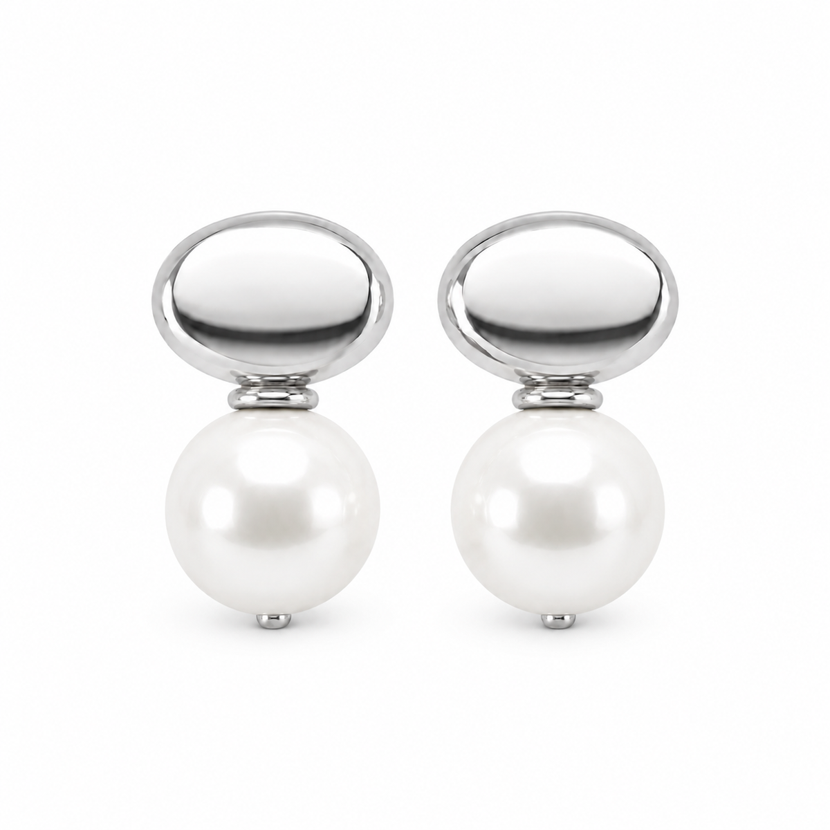 White Chunky Pearl Earrings