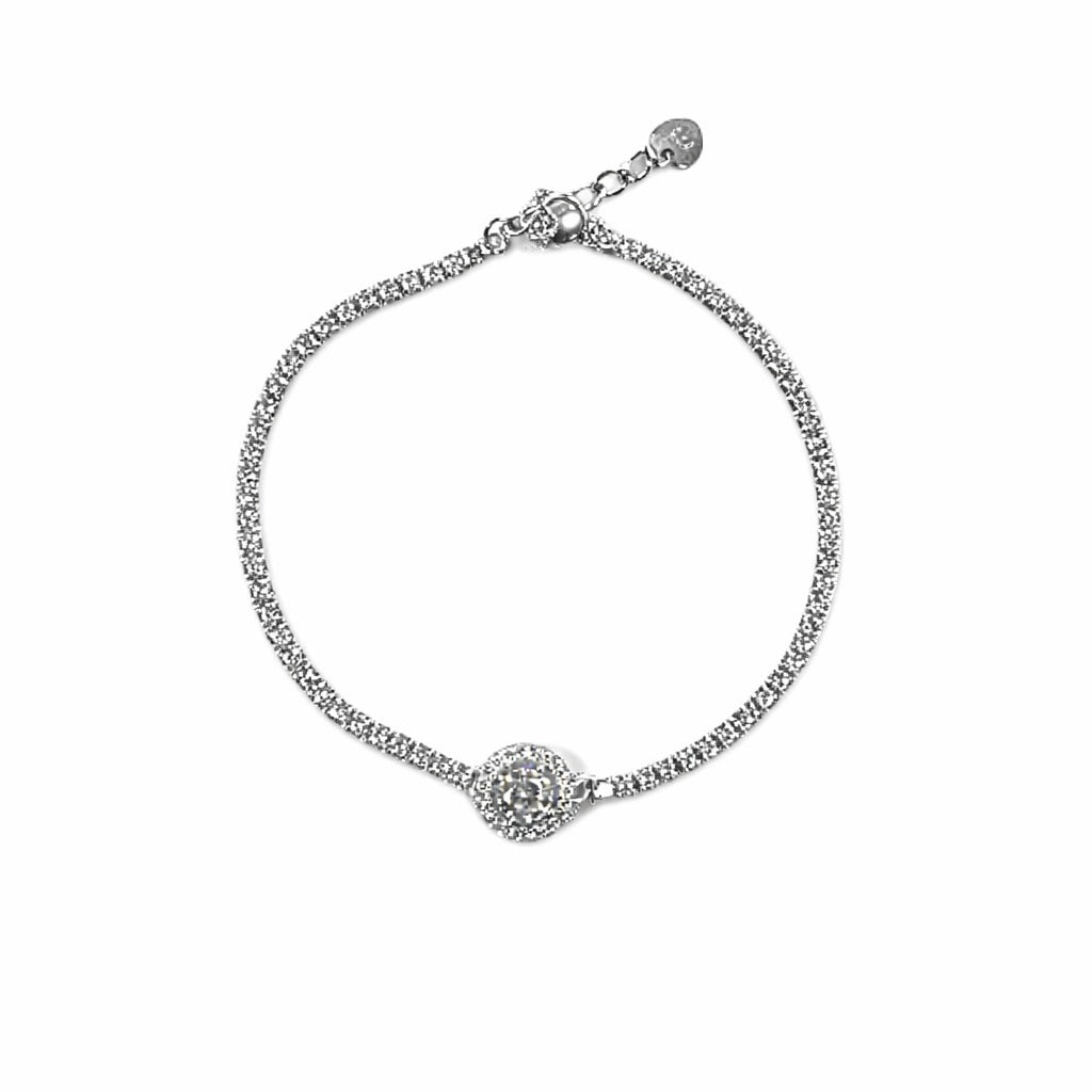 Round charm tennis bracelet