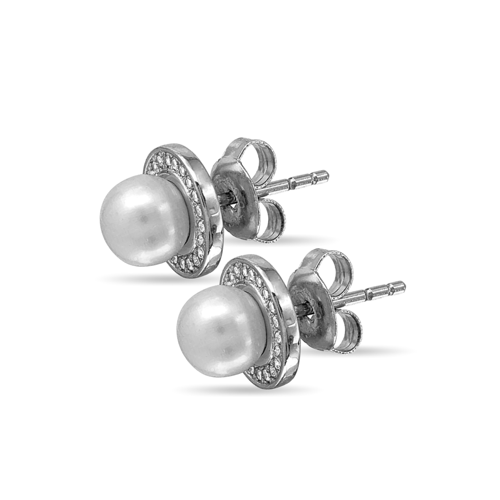 Pearl Halo Studs