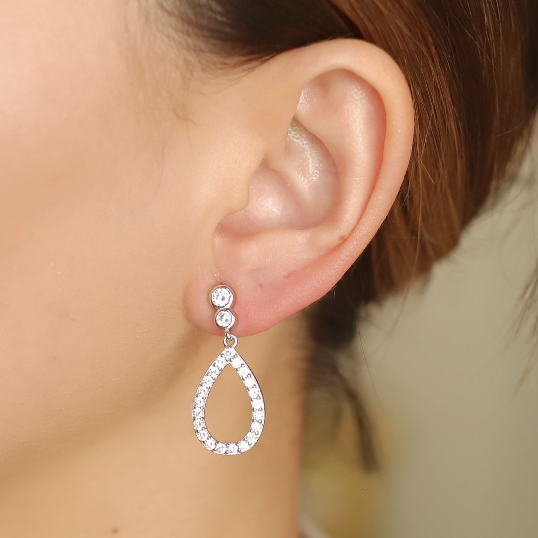 Bezel Drop Earrings