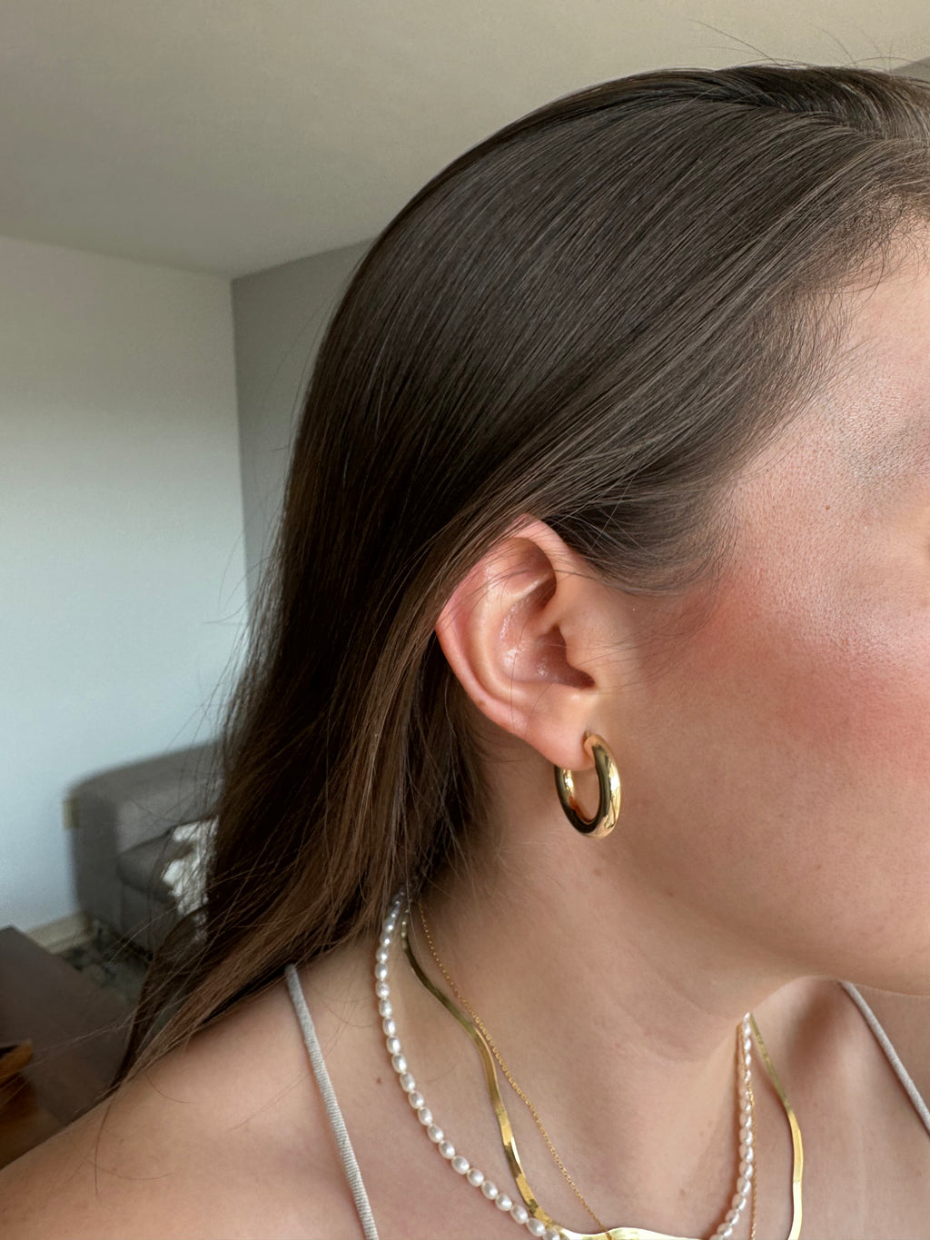 Tube Gold Hoops