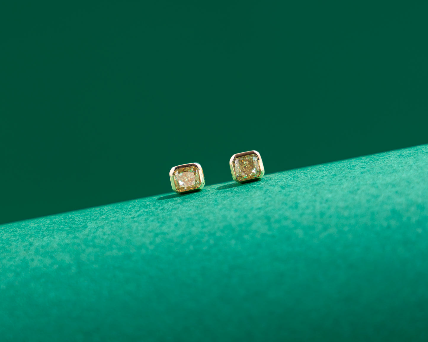 Canary diamond studs