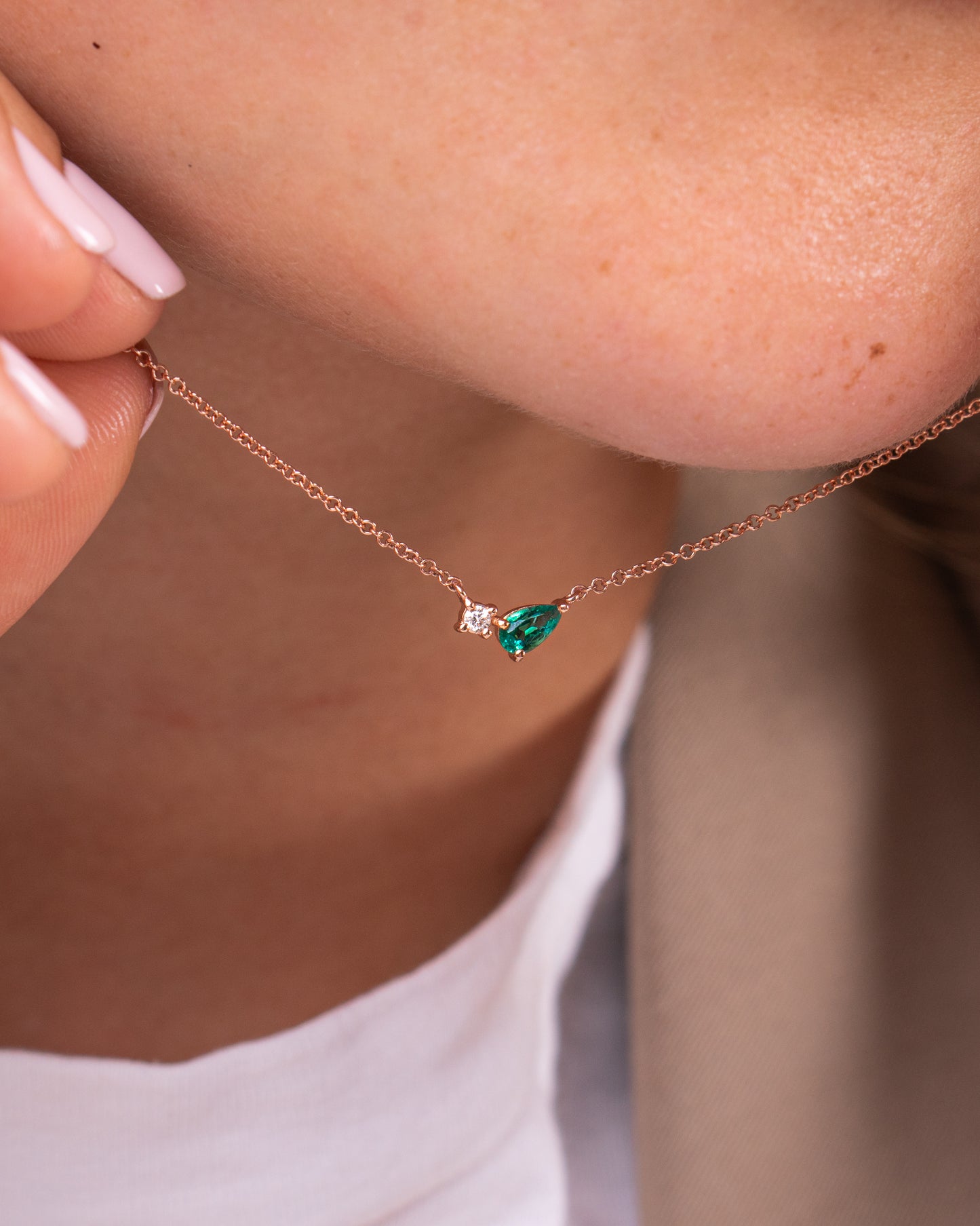 Emerald and diamond necklace