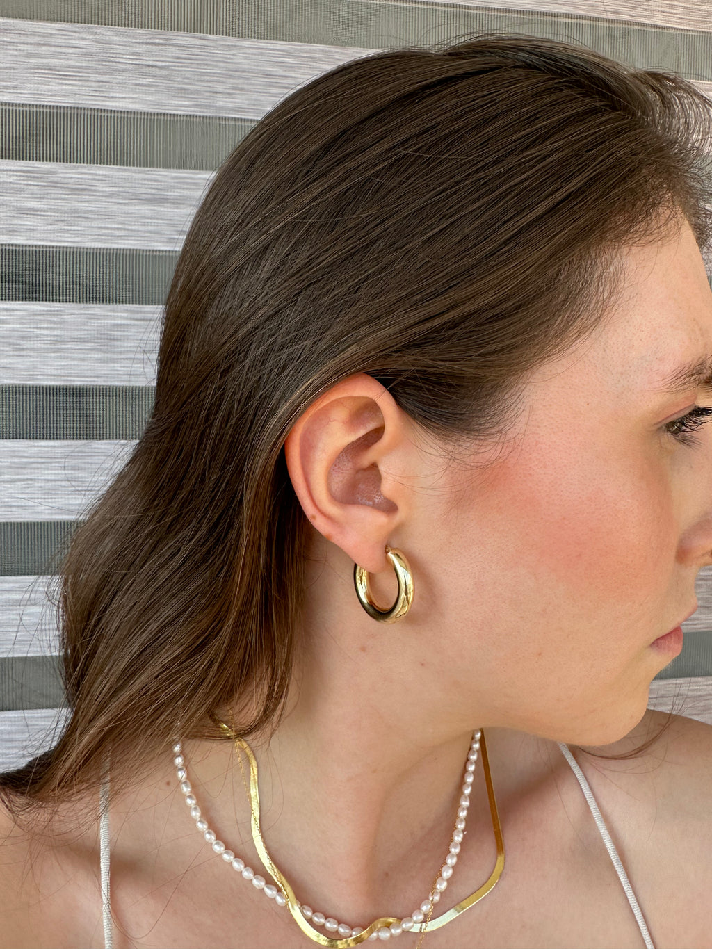 Tube Gold Hoops