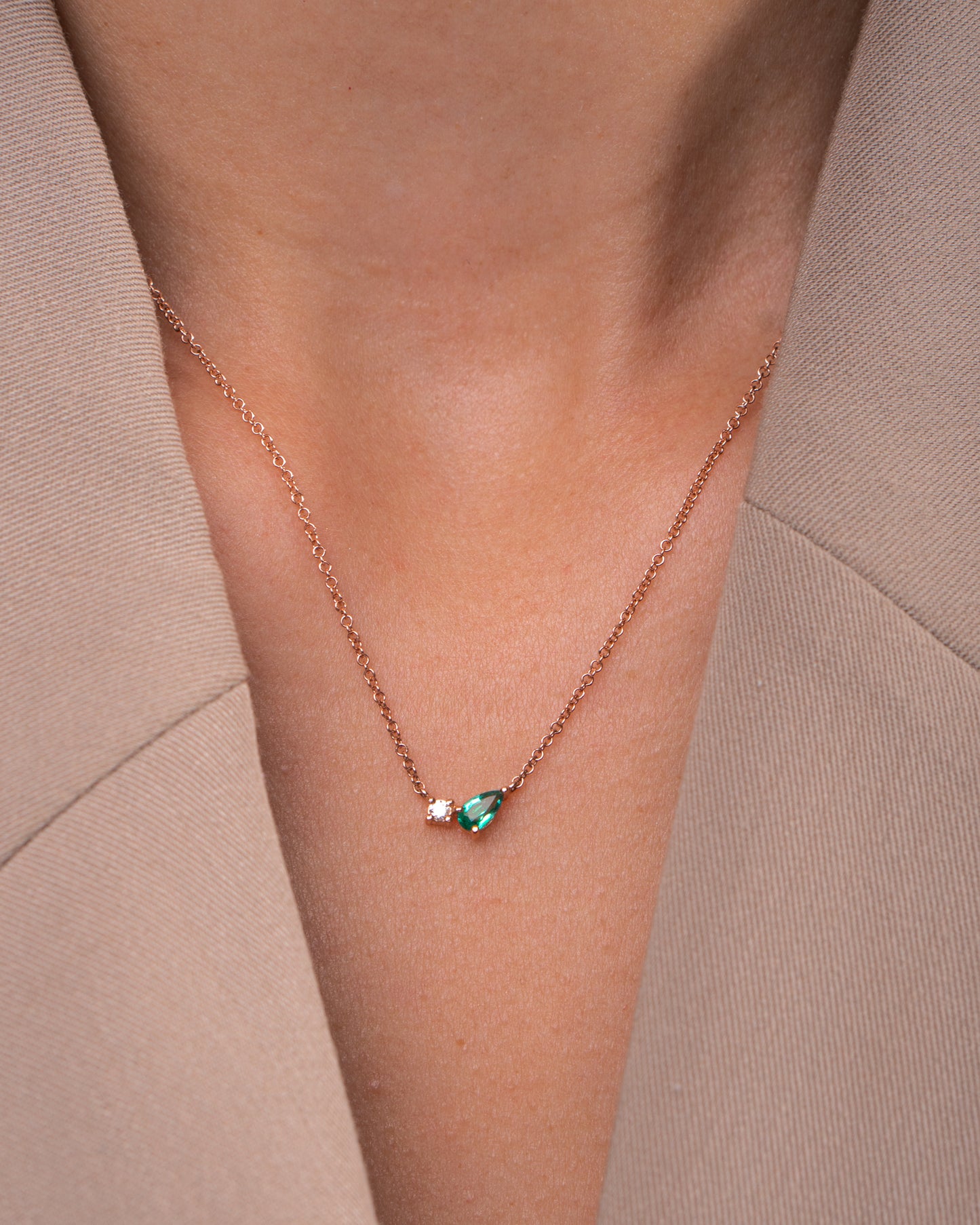 Emerald and diamond necklace