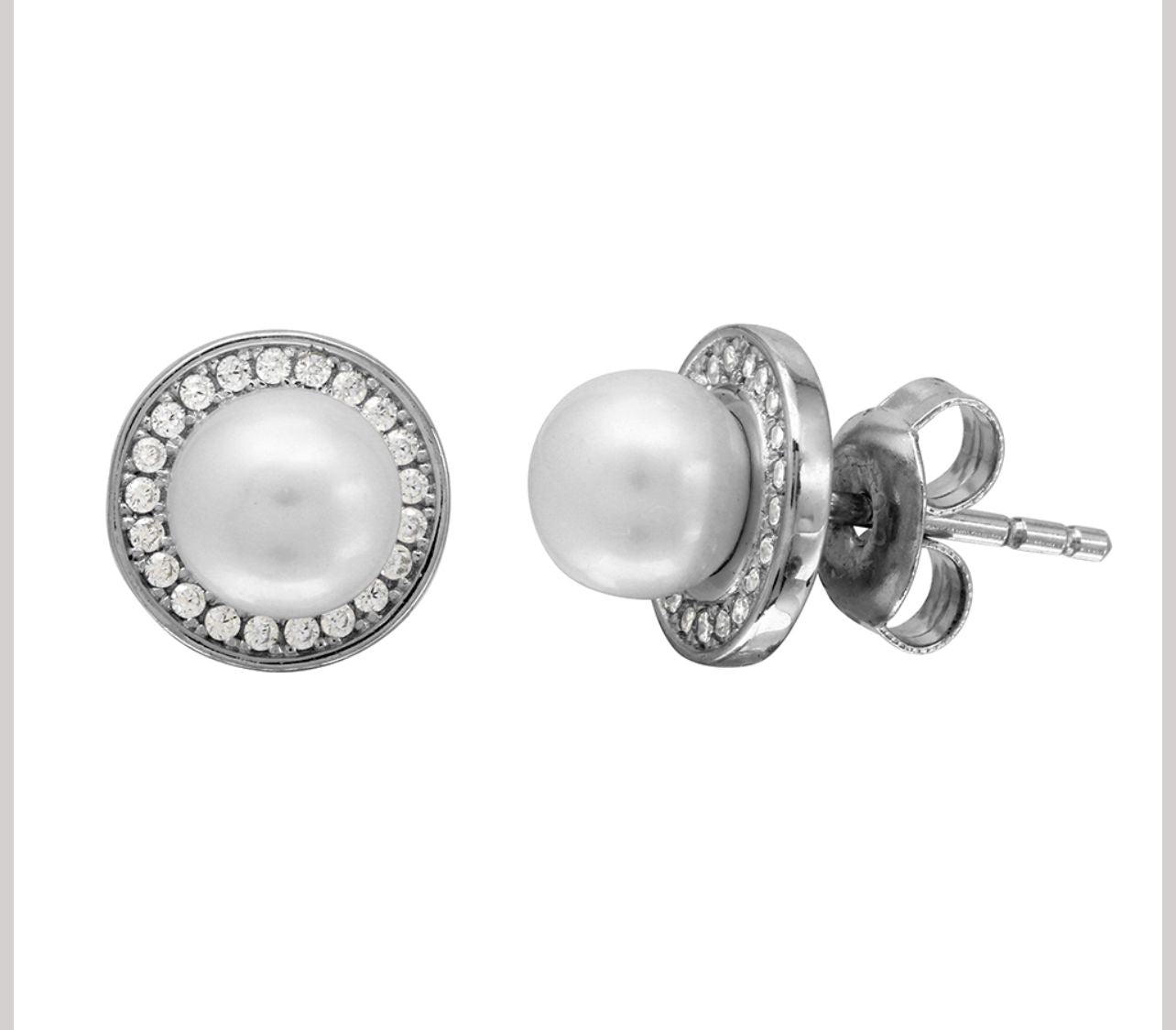 Pearl halo studs