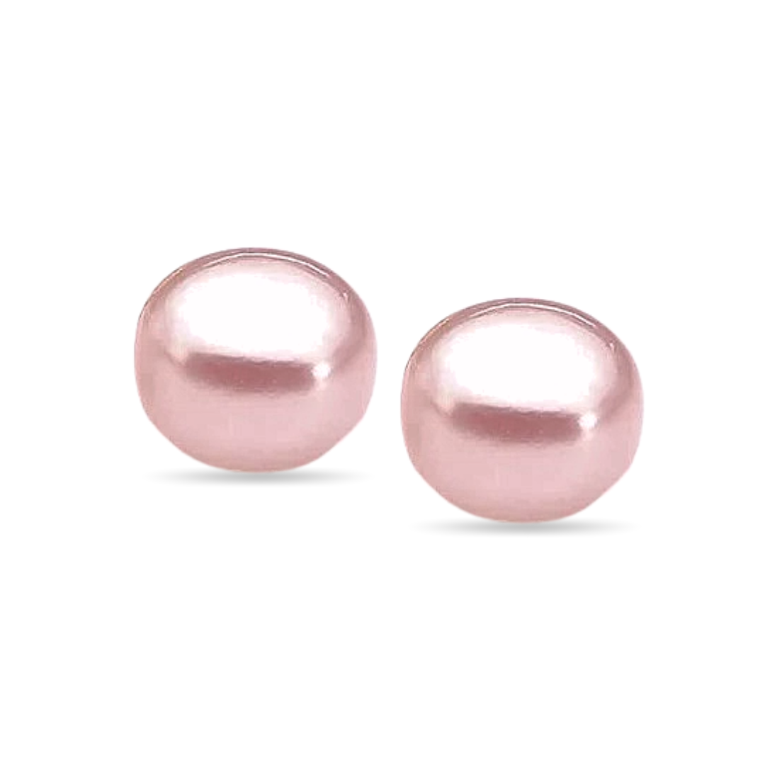 Pink Pearl Button Studs