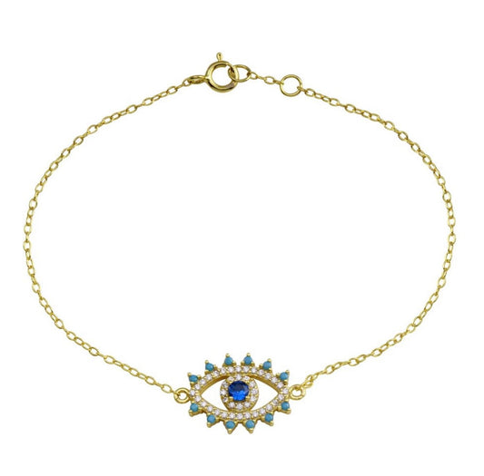 Evil eye golden bracelet