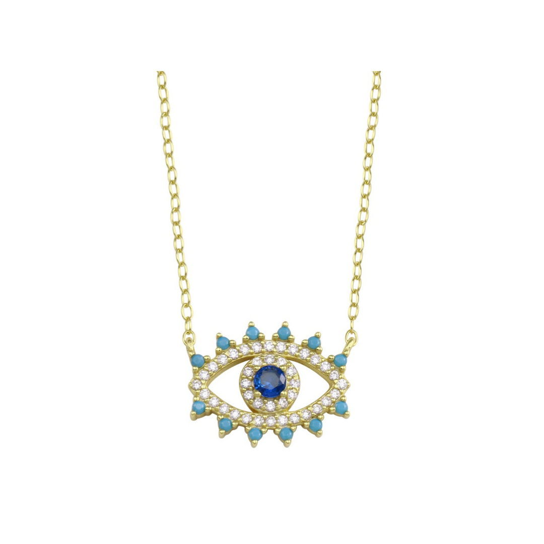 Evil eye golden necklace