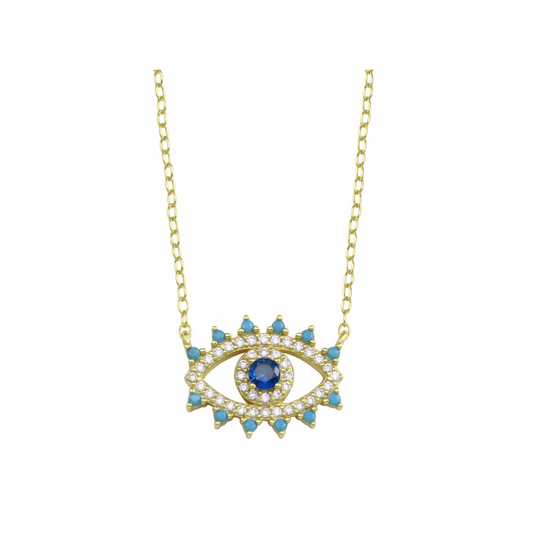 Evil eye golden necklace