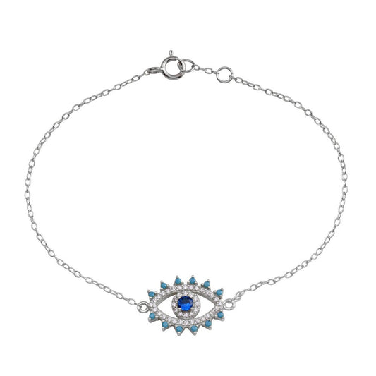 Evil eye silver bracelet